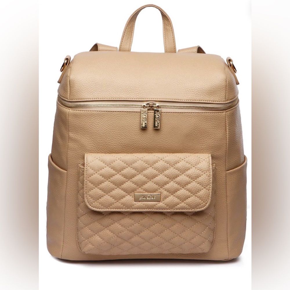 Luli Bebé Monaco Faux Leather Baby Diaper Backpack NEW